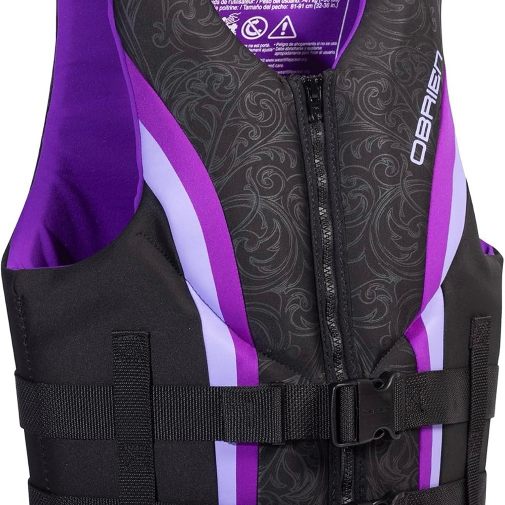 O'Brien Black and Purple Life Vest